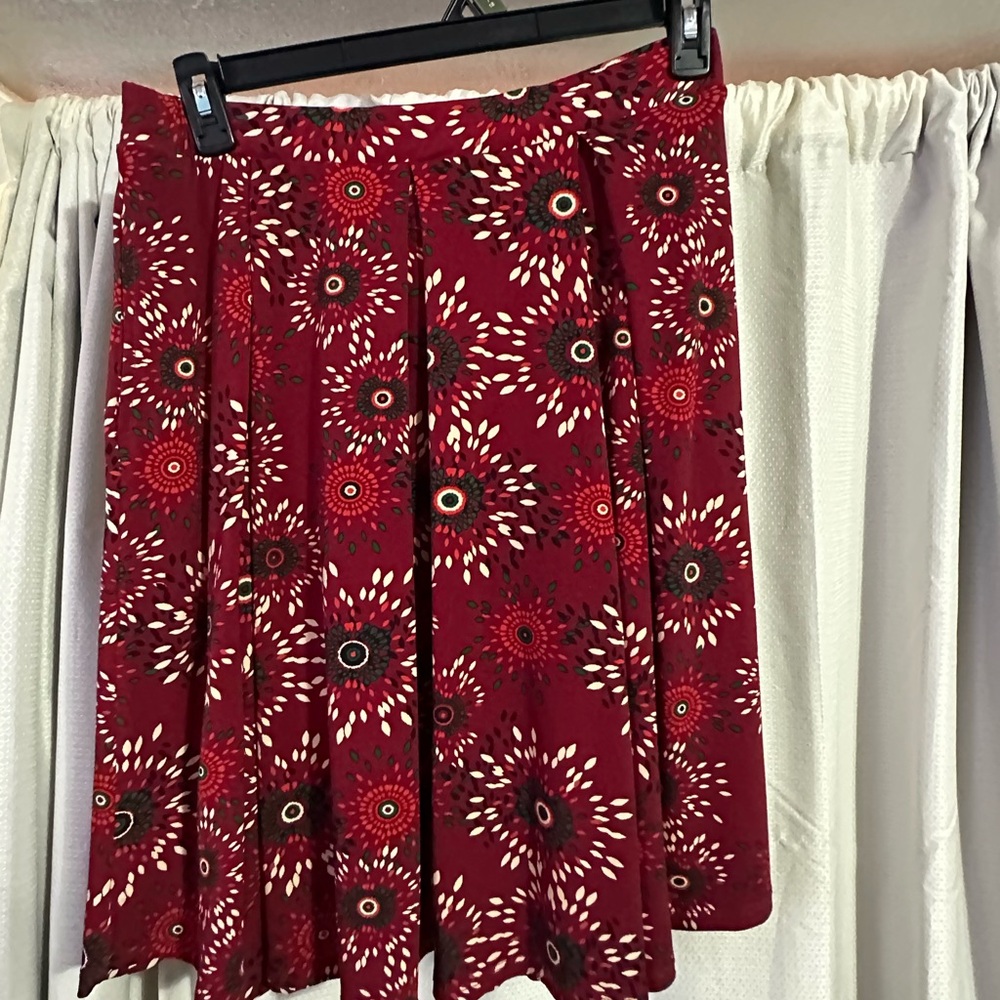 LuLaRoe A-Line Skirt in Red Floral
